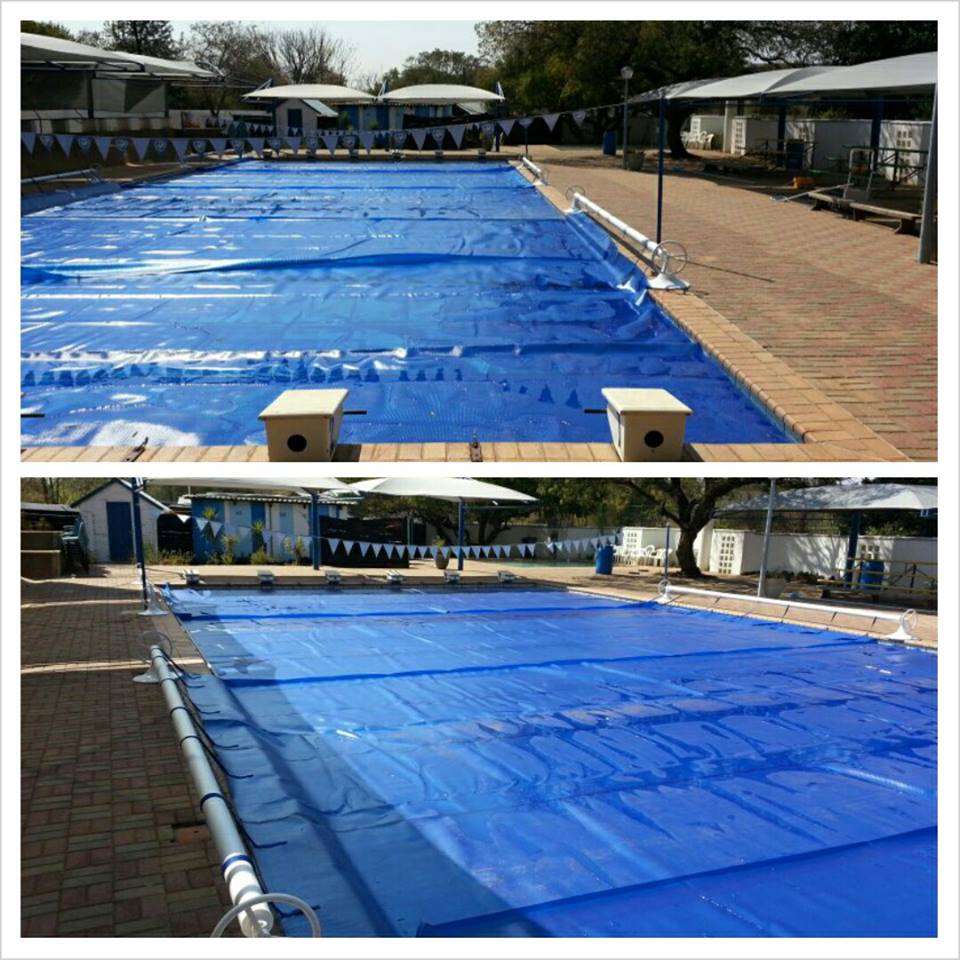 Botswana pool solar blanket installation